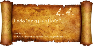 Ledofszky Anikó névjegykártya